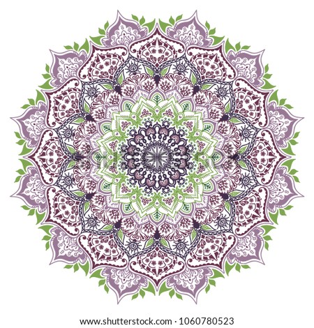Vector indian floral candy color mandala