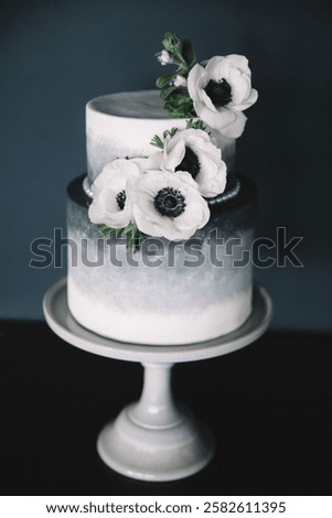 Similar – Image, Stock Photo delicate white frost adorns the edges of a woody thyme bush.  Geometric setting of leaves