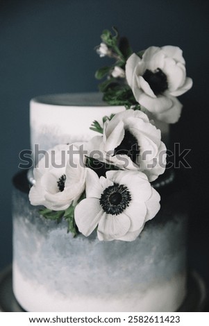 Similar – Image, Stock Photo delicate white frost adorns the edges of a woody thyme bush.  Geometric setting of leaves