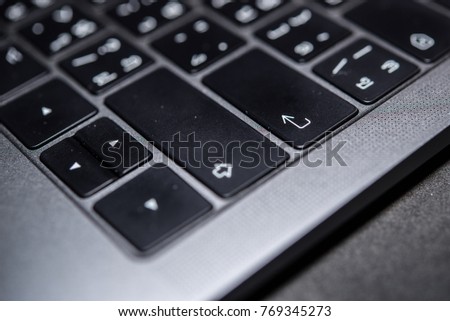 Enter Button On Notebook Keyboard Laptop Closeup Ez Canvas