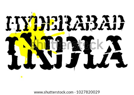 Hyderabad typographic stamp. Typographic sign, badge or logo