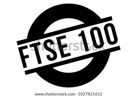 FTSE 100 stamp. Typographic sign, stamp or logo