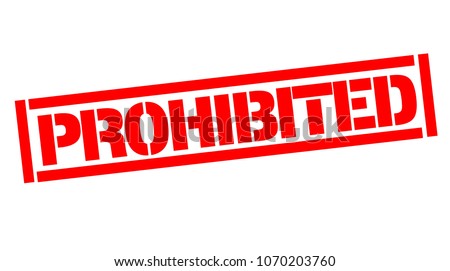 Prohibited typographic stamp, sign, label. Black and red series