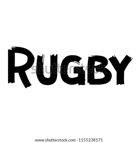 rugby label on white