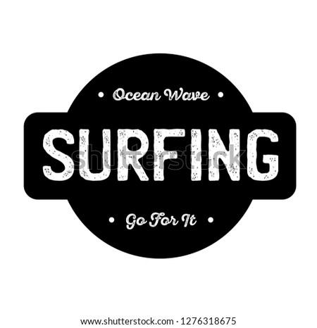 surfing label on white background