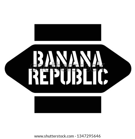 Print banana republic stamp on white