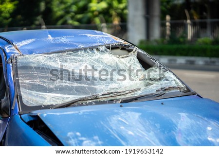 Similar – Image, Stock Photo Car with broken windshield