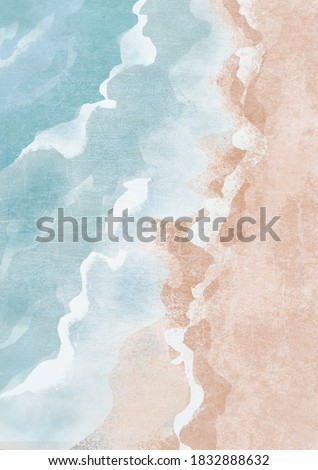 Boho Sea Beach with Waves Print.. Abstract Background. Bohemian printable wall art, boho poster, pastel abstract art, landscape drawing, sea painting. Abstract Arrangements.