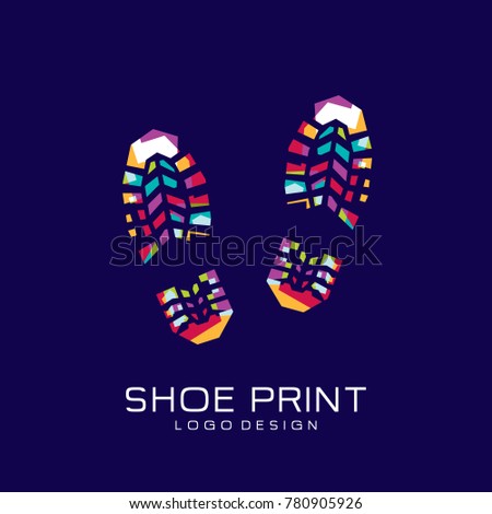 Shoe print logo. Color shoe print Logo. creative logo