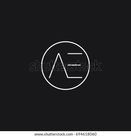 Minimal creative elegant clean circular shaped tech based black and white color EA A E initial based letter icon logo.