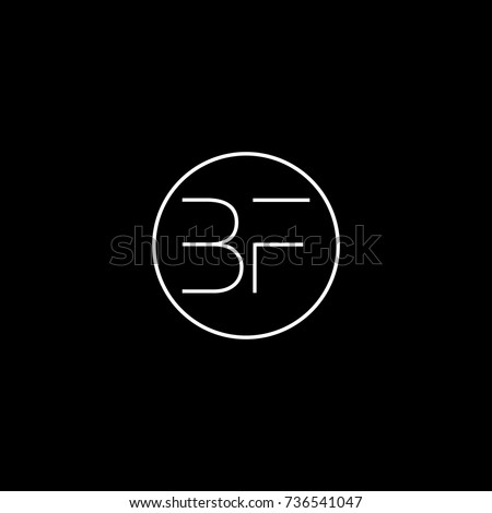 Creative modern minimal unique circular shaped fashion brands black and white color BF FB B F initial based letter icon logo. Stock fotó © 