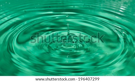 green water drop splash
