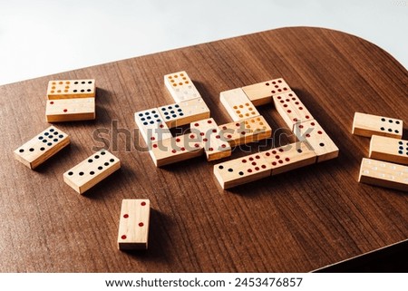 Similar – Image, Stock Photo Domino the parlour game