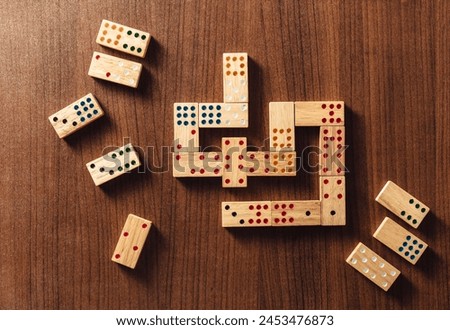 Similar – Image, Stock Photo Domino the parlour game