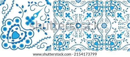 Patterned azulejo floor tiles. Geometric background. Vector illustration. Mediterranean pattern. Portuguese floor tiles azulejo design. Tiles collection.