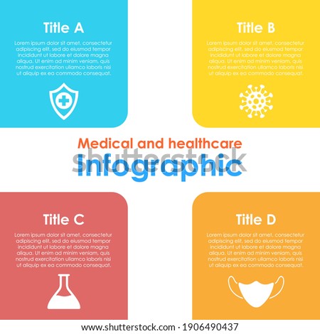 Vector circle chart infographic template with diagram, graph, web design. Medical healthcare concept with 4 steps, options or parts. Abstract background.