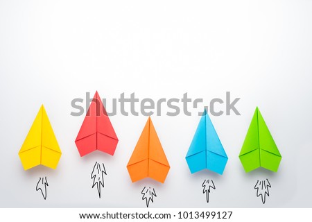 paper plane on white background, Business competition concept. Stockfoto © 