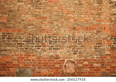 Old church building brick wall background