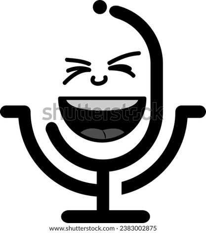 laughing microphone stand-up comedy logo icon vector