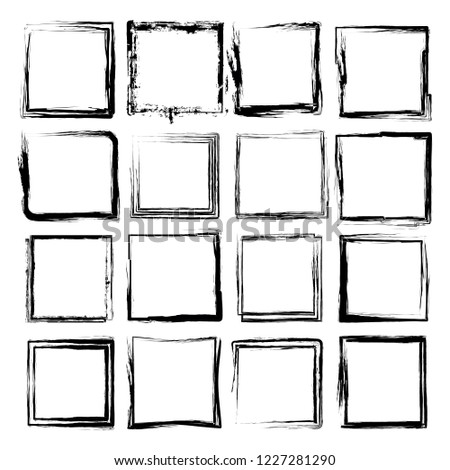 Square Frame With Grunge Texture Vector Set