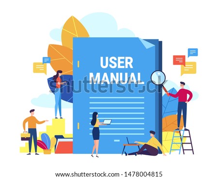 Similar – Image, Stock Photo Woman reading manual instruction to assemble furniture