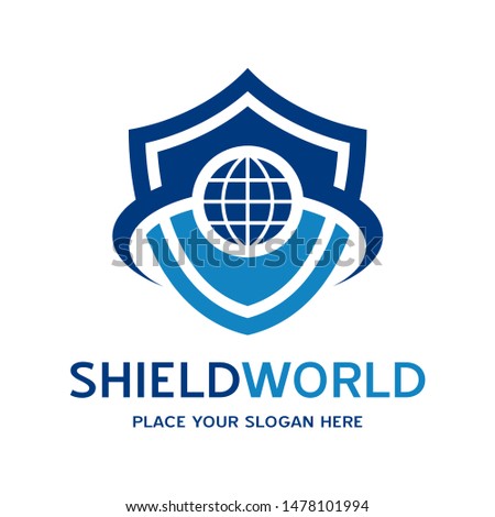 World Shield vector logo template. Suitable for earth and protection 