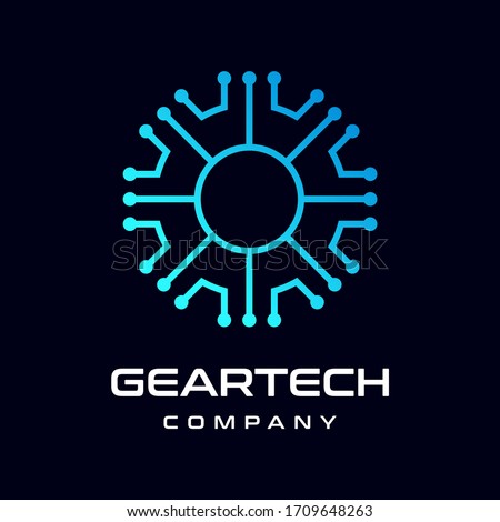 Gear technology vector logo template. This design use cog symbol. Suitable for industrial.