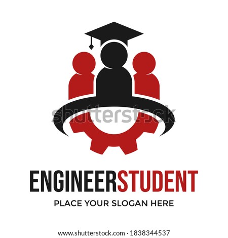 Engineer student vector logo template. This design use gear symbol. Suitable for education and insutrial.