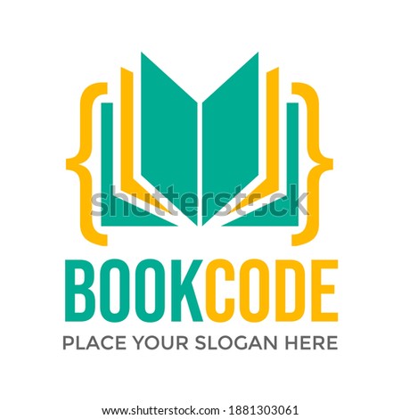 Book code vector logo template. This design use education or programming symbol. Suitable for computer.