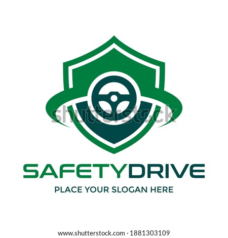 Safety drive vector logo template. This design use shield and secure symbol. Suitable for protection.