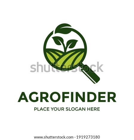 Agriculture vector logo template. This design use leaf symbol. Suitable for search or finder.