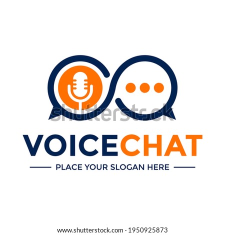 Voice chat or podcast vector logo template. This design use dialogue symbol. Suitable for business.