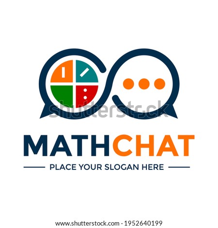 Math cht vector logo template. This logo use chat and mathematics symbol icon. Suitable for education