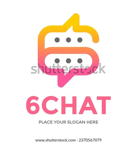 Letter G or number 6 chat vector logo template. This design use communication symbol. Suitable for business