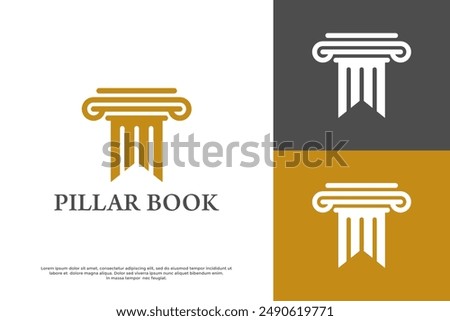 Pillar book vector logo template. This design use pillar symbol. Suitable for education.