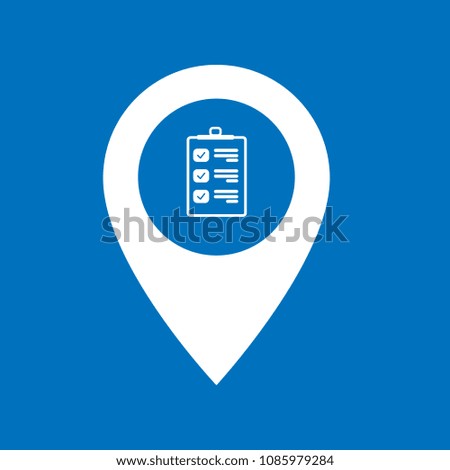 accountancy here, pinpoint white isolated icon.accountancy map marker pin, vector illustration.