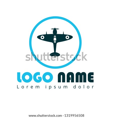 Supermarine Spitfire aircraft  logo concept. Designed for your web site design, logo, app, UI. World War II airplane fly machine logo