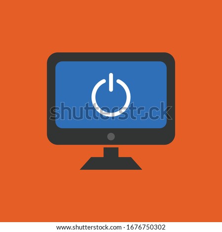 pc monitor and turn off icon.vector illustration.