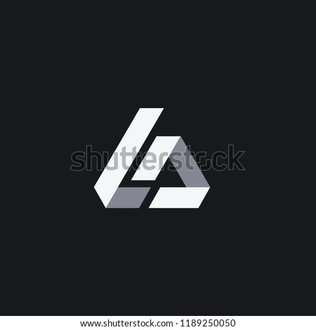 Abstract LA initial letters logo design vector