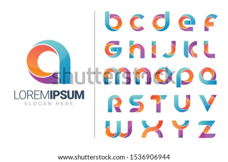Set of alphabet logo icons design template elements, vector sign symbol Stok fotoğraf © 