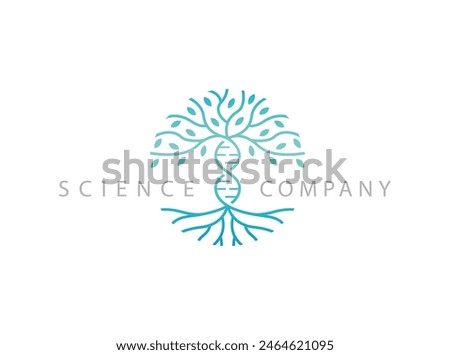 Tree DNA logo design vector template