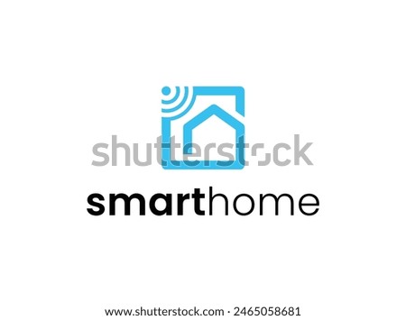 smart home logo design vector template