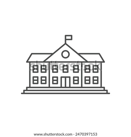 School building line icon, vector pictogram of college or university. Education illustration, sign for schoolhouse exterior.