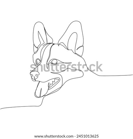 Welsh Corgi Pembroke, shepherd, royal dog breed, Welsh companion dog one line art. Continuous line drawing of friend, dog, doggy, friendship, care, pet, animal, family, canine.