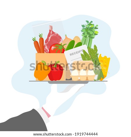 Meal kit delivery vector illustration concept in cartoon style. Meal kit safe delivery concept. Meal kit delivery, great design for any purposes.