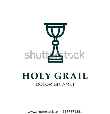 Holy grail monoline icon jewelry logo