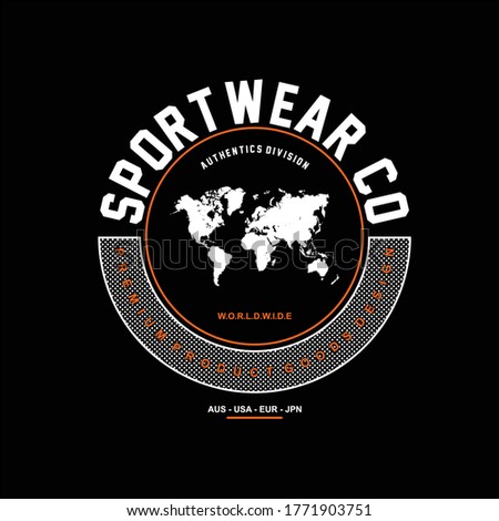 sportwear co map worldwide emblem fashion