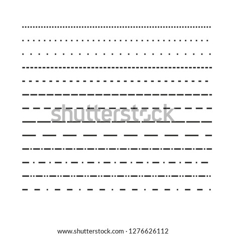 black dotted line set collection isolated on white sewing cutting kit vector design element template sign symbol 
