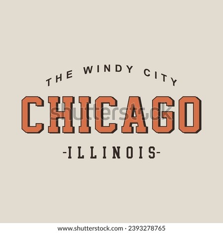 THE WINDY CITY CHICAGO ILLINOIS, Graphic design print t-shirts fashion, illustration, vector, posters, cards, stickers, mug