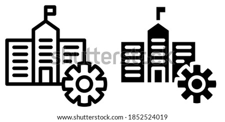 Vocational School in Outline and Glyph Icon